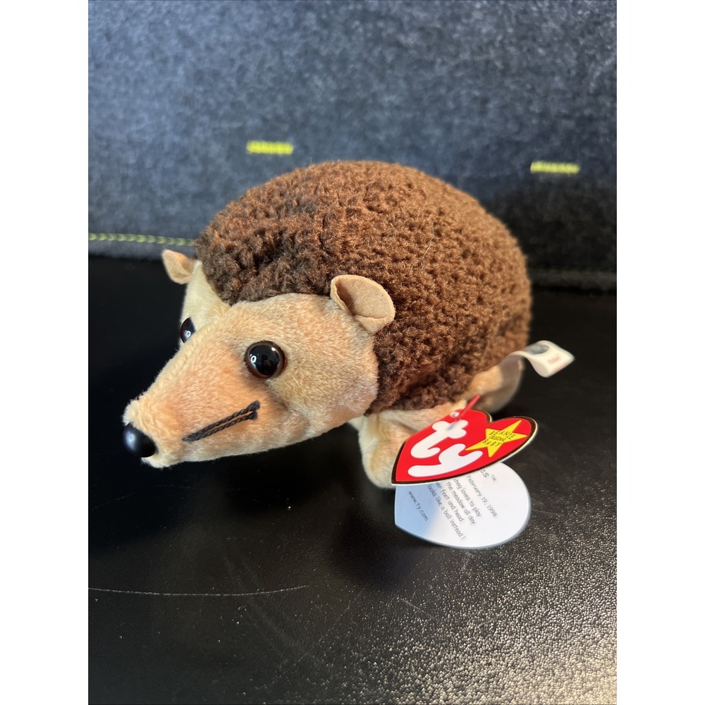 Vintage Ty Beanie Babies PRICKLES the Hedgehog 6" Beanbag‎ Plush Toy 1998